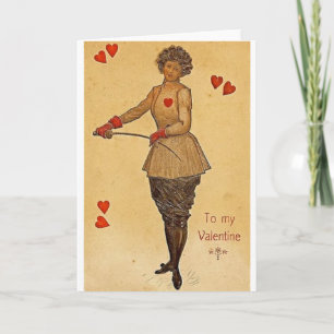 Vintage Fencer / Fencing Valentine's Day Card