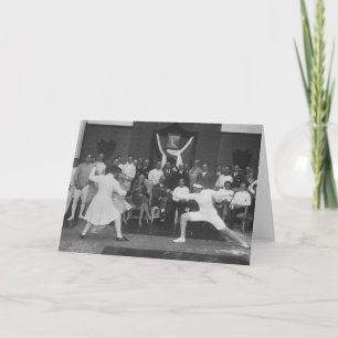 Vintage Fencing Bout Note Card