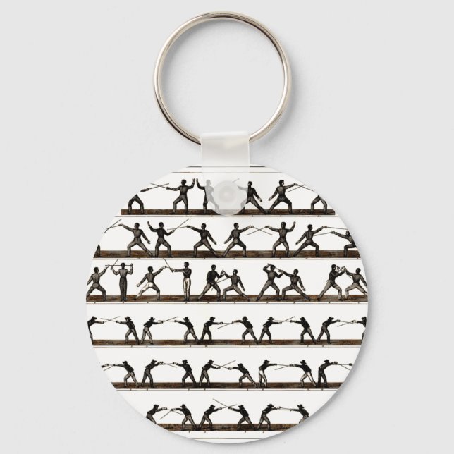 Vintage Fencing Instruction Key Ring (Front)