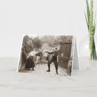 Vintage Fencing Lesson Note Card