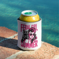 Vintage Feral Girl Summer Opossum Funny Racoon