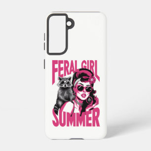 Vintage Feral Girl Summer Opossum Funny Racoon Samsung Galaxy Case