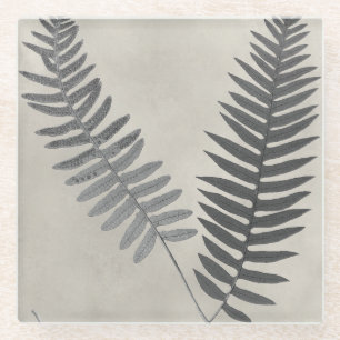 Vintage Ferns Glass Coaster