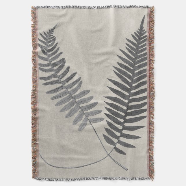 Vintage Ferns Throw Blanket (Front Vertical)