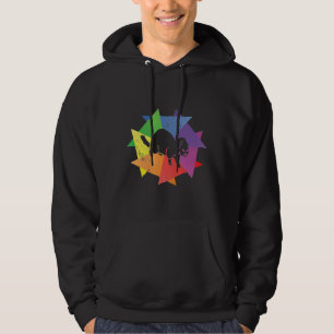 Vintage Ferret Retro Style Silhouette Hoodie