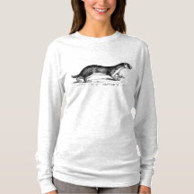 Vintage Ferret Woodblock Artisan Style T-Shirt