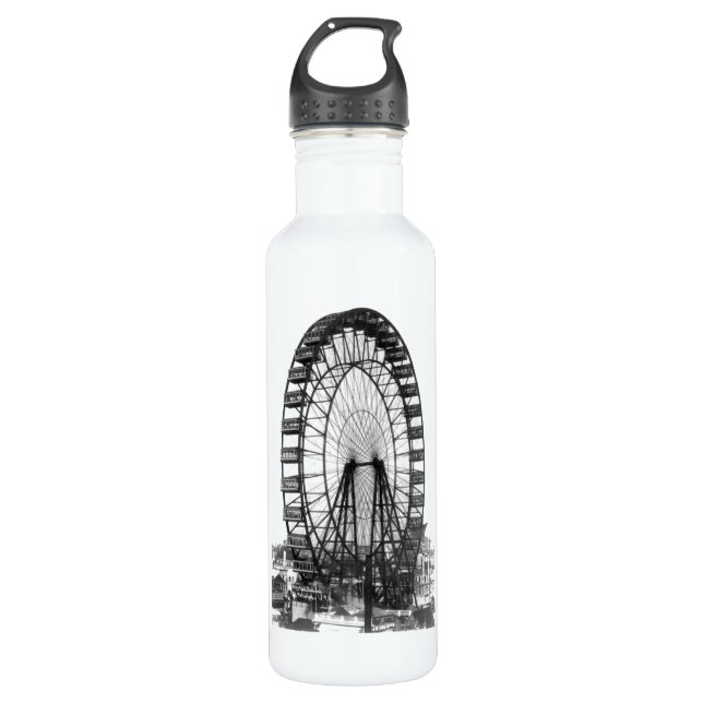Vintage Ferris Wheel Chicago Fair Drink Bottle (Front)