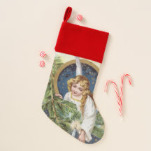 Vintage Festive Christmas Holiday Angel stocking