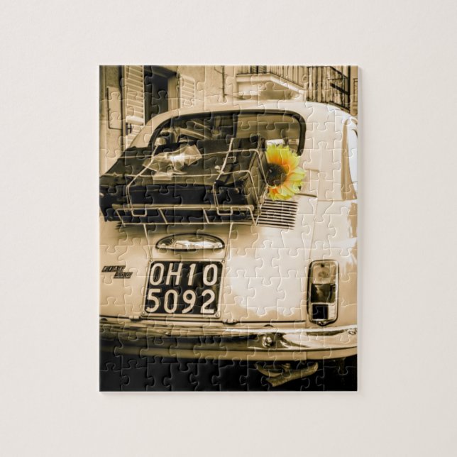 Vintage Fiat 500, Cinquecento in Italy Jigsaw Puzzle (Vertical)
