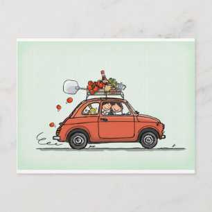 Vintage Fiat 500 Postcard