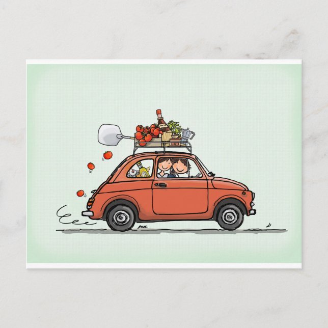 Vintage Fiat 500 Postcard (Front)