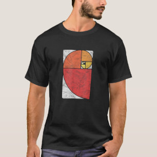 Vintage Fibonacci Sequence Golden Ratio Spiral Dis T-Shirt