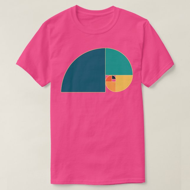 Vintage Fibonacci Spiral T-Shirt (Design Front)