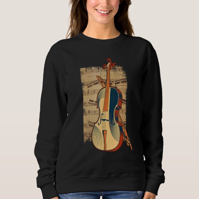 Vintage Fiddle Stringed Instrument Fiddle Violinis Sweatshirt (Front)