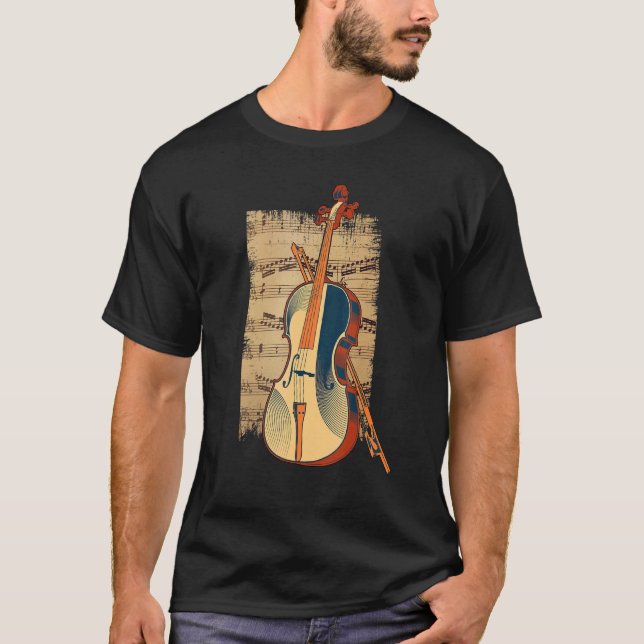Vintage Fiddle Stringed Instrument Fiddle Violinis T-Shirt (Front)