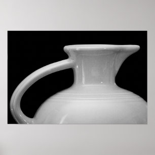 Vintage Fiesta Pitcher Art Black and White Print
