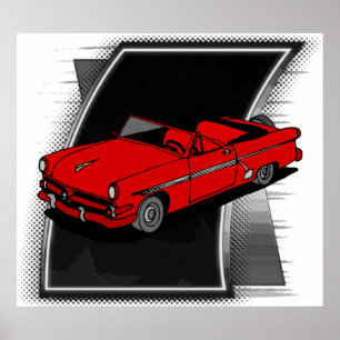 Vintage Fifties Car Poster