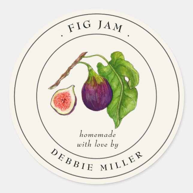 Vintage Fig Jam canning Jar Label (Front)