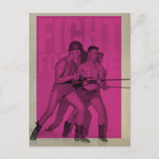 Vintage Fight For Love Pride Postcard