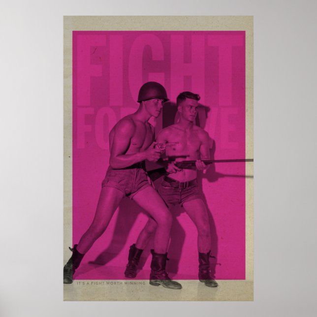 Vintage Fight For Love Pride Poster (Front)