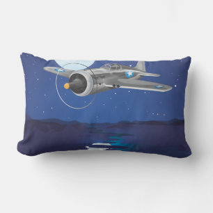 Vintage fighter Aircraft Lumbar Cushion