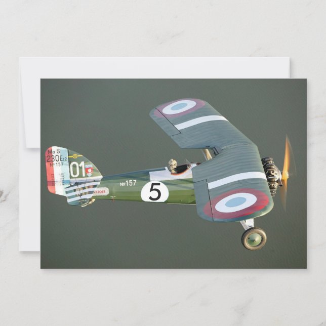 Vintage Fighter Plane Birthday Edit number & Photo Invitation (Front)