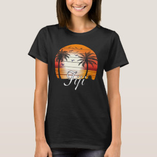 Vintage Fiji Palm Trees Summer Beach T-Shirt