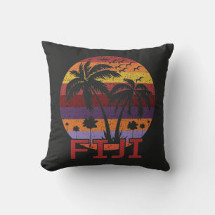 Vintage Fiji Summer Beach Travel Cushion