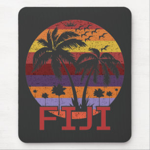 Vintage Fiji Summer Beach Travel Mouse Pad