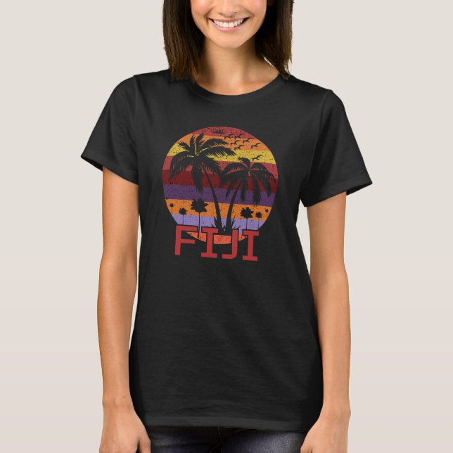 Vintage Fiji Summer Beach Travel T-Shirt (Front)