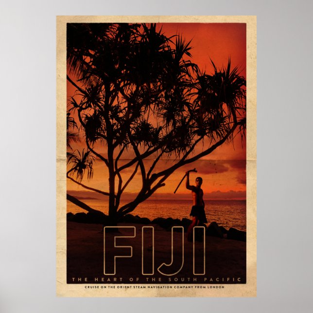 Vintage Fiji Travel Poster (Front)