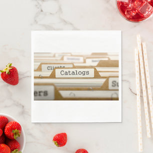 Vintage File Folder Catalogs Tab Organization Napkin