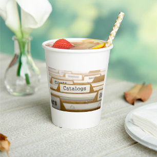 Vintage File Folder Catalogs Tab Organization Paper Cups