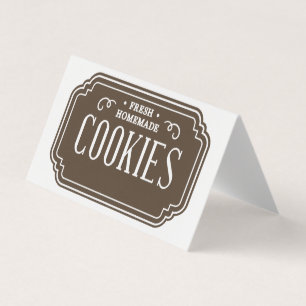 Vintage Filigree Cookies Bakery Emblem Design Business Card