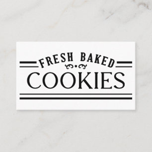 Vintage Filigree Cookies Bakery Emblem Design Business Card