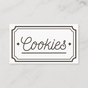 Vintage Filigree Cookies Bakery Emblem Design Business Card
