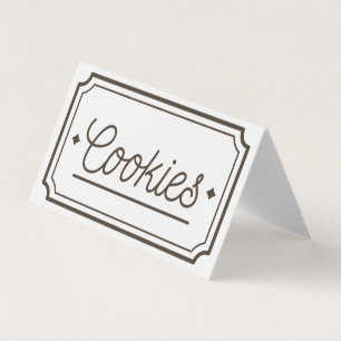 Vintage Filigree Cookies Bakery Emblem Design Business Card