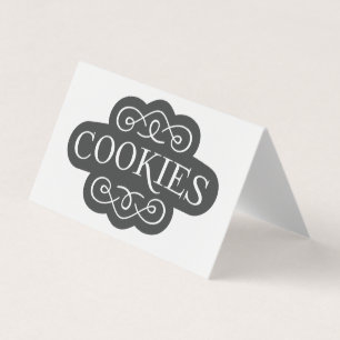Vintage Filigree Cookies Bakery Emblem Design Business Card