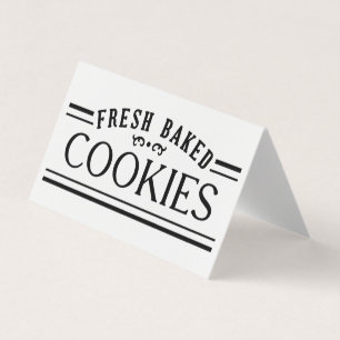 Vintage Filigree Cookies Bakery Emblem Design Business Card