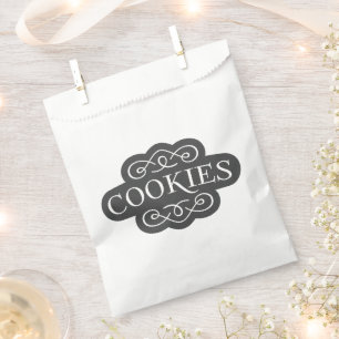 Vintage Filigree Cookies Bakery Emblem Design Favour Bags