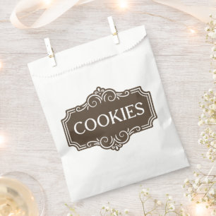 Vintage Filigree Cookies Bakery Emblem Design Favour Bags