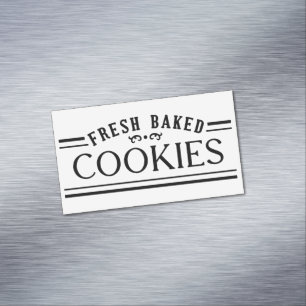 Vintage Filigree Cookies Bakery Emblem Design Magnetic Business Card