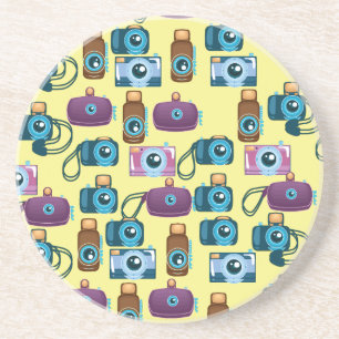 Vintage Film Camera Pattern Coaster