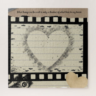 Vintage Film Heart Collage Photo Enlargement Jigsaw Puzzle