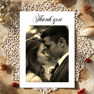 Vintage Film Look Photo overlay Thank You Card