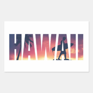Vintage Filtered Hawaii Postcard Rectangular Sticker