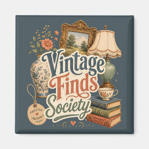 Vintage Finds Cottagecore Treasures Blue Magnet