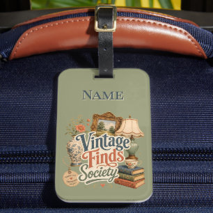 Vintage Finds Cottagecore Treasures Green Luggage Tag