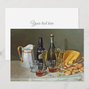 Vintage Fine Art Still Life with Wine and Cheese Card