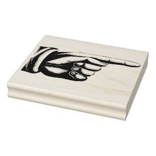 Vintage Finger Pointing Right Rubber Stamp